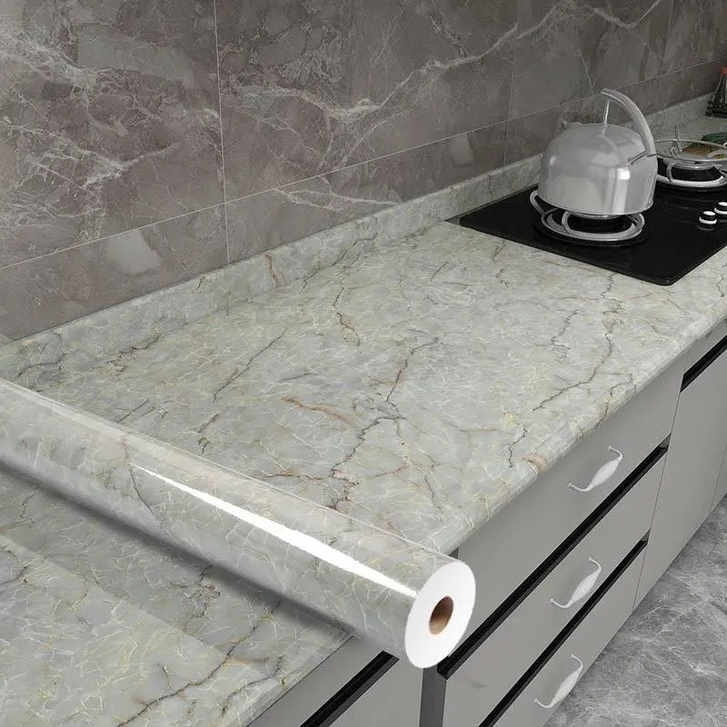 Marble Kitchen Oil-Proof Waterproof Moisture-Proof Self-Adhesive Vinyl Wrap