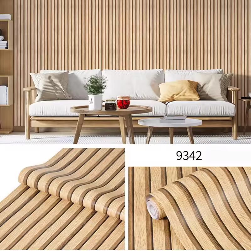 3D Wood Grain Pattern Self Adhesive Wall Sticker, Waterproof & Moisture-Proof Wallpaper