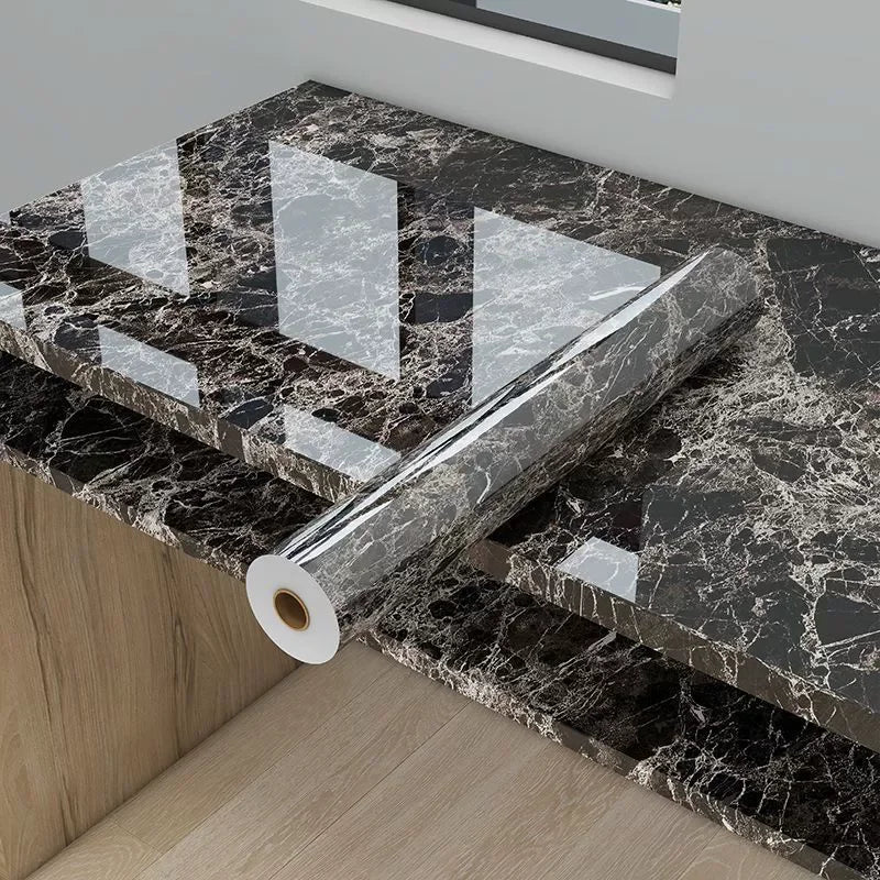 Marble Kitchen Oil-Proof Waterproof Moisture-Proof Self-Adhesive Vinyl Wrap