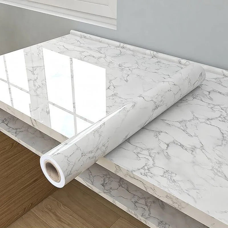 Marble Kitchen Oil-Proof Waterproof Moisture-Proof Self-Adhesive Vinyl Wrap