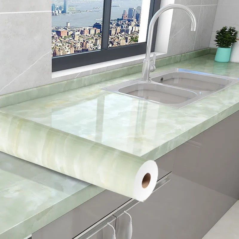 Marble Kitchen Oil-Proof Waterproof Moisture-Proof Self-Adhesive Vinyl Wrap