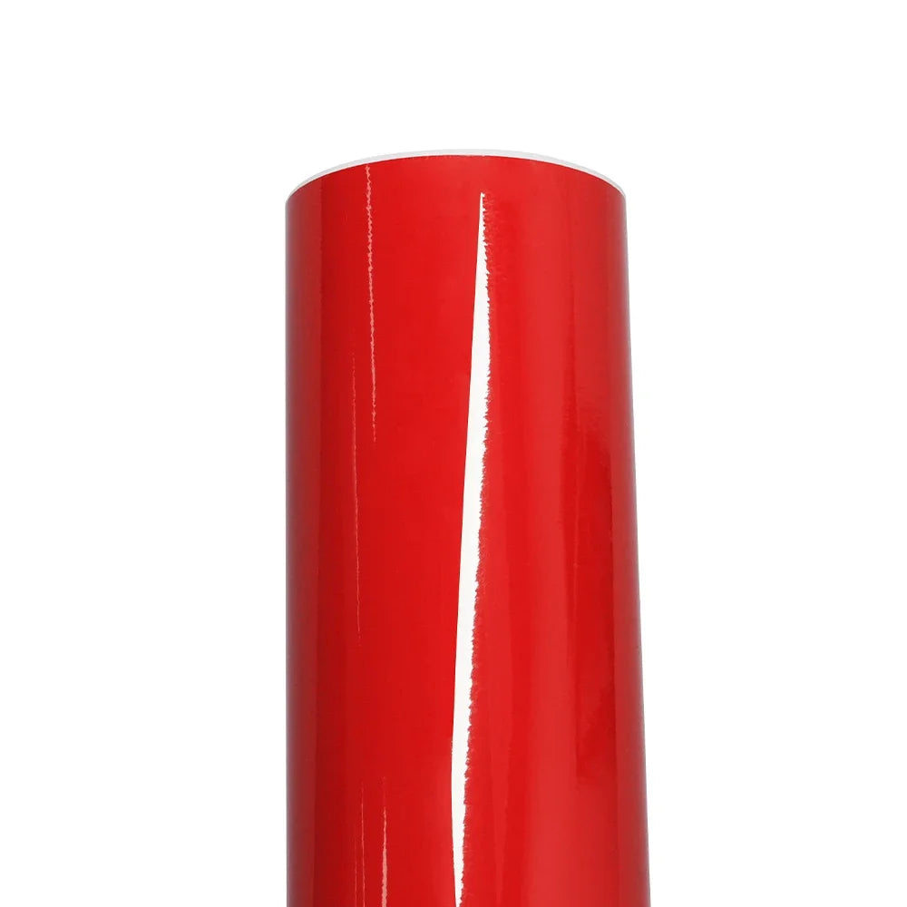 Bright Glossy Red Car Wrap Stickers Color Change Vinyl Film