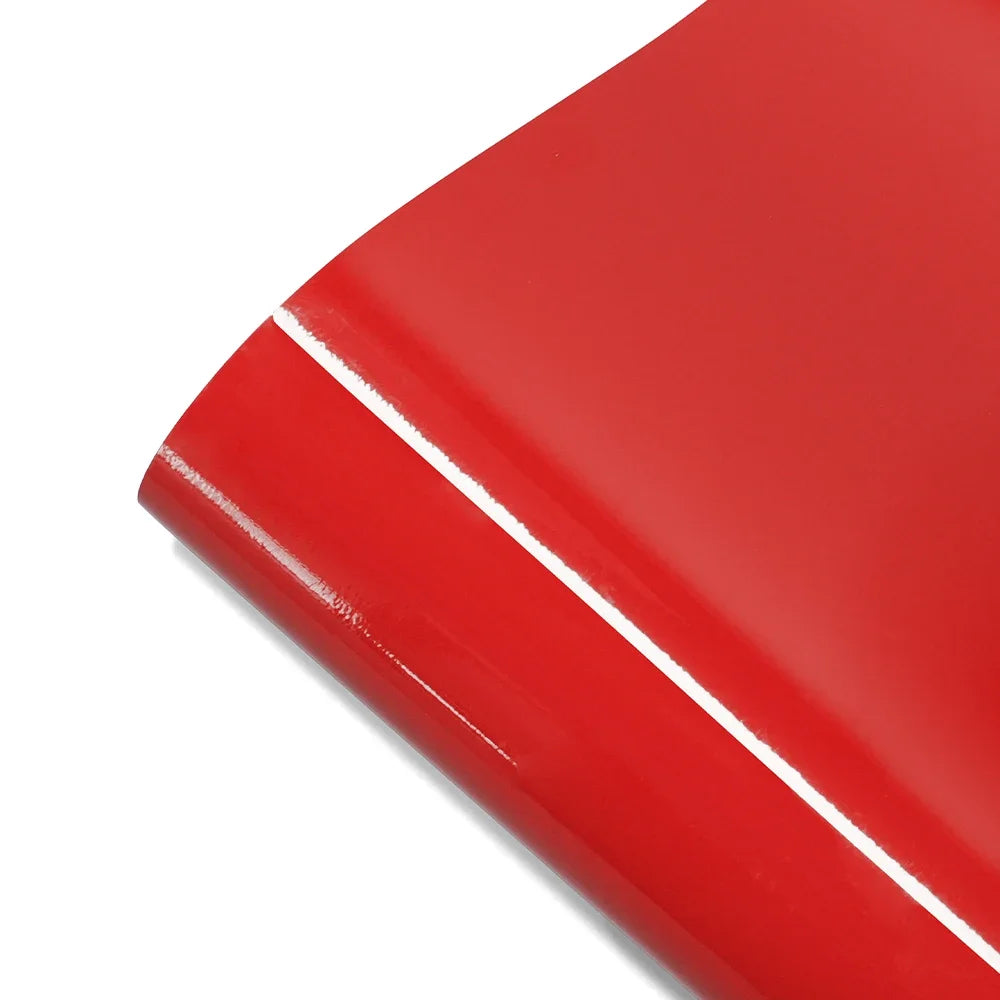 Bright Glossy Red Car Wrap Stickers Color Change Vinyl Film