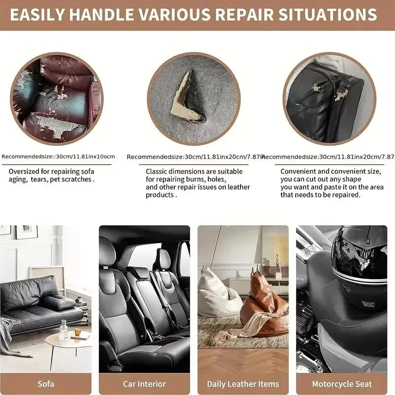 Self-Adhesive PU Leather Repair Patch Upholstery Tape