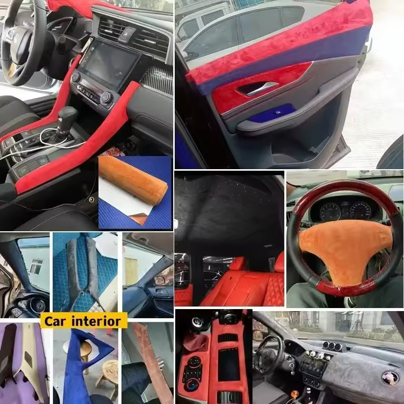 Faux Suede Fabric Self Adhesive Leather Velvet for Car Interior Bag 149*50cm