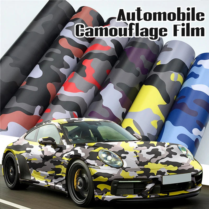 Waterproof Camo Vinyl Wrap Car Modification Motorcycle Decal Mirror Phone Laptop DIY
