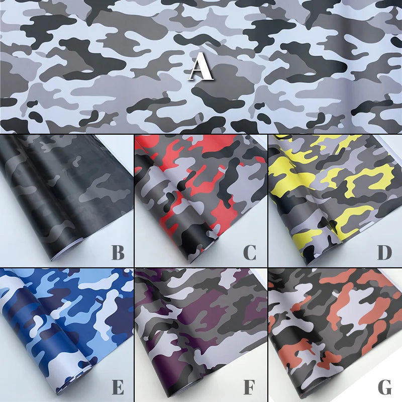 Waterproof Camo Vinyl Wrap Car Modification Motorcycle Decal Mirror Phone Laptop DIY