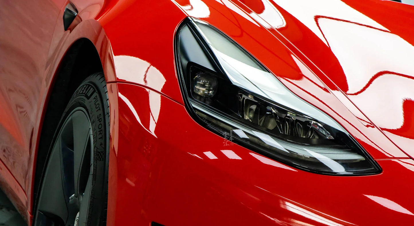 Bright Glossy Red Car Wrap Stickers Color Change Vinyl Film